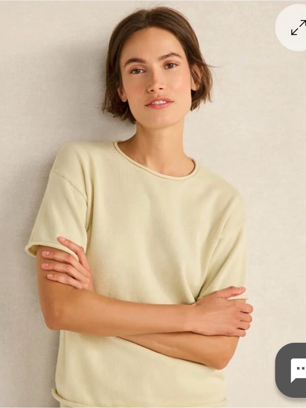Haven Well Within Cotton Knit Sweater Tee in Celery NWT